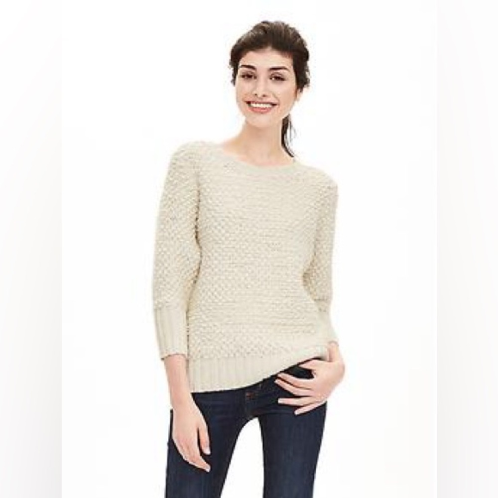 Banana Republic Italian Yarn Stitch Crew Pullover Winter Comfy Sweater‎ Small S